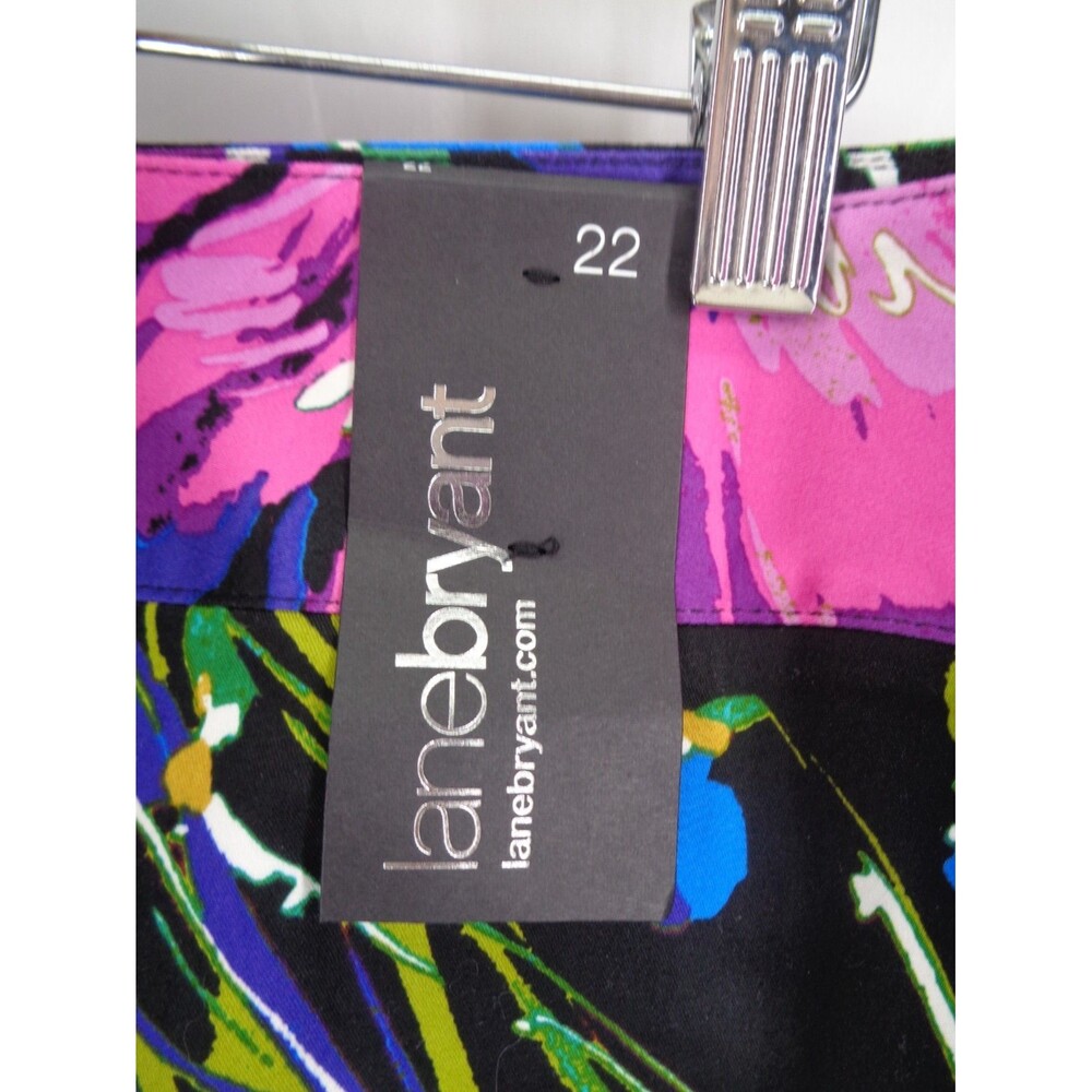 Lane Bryant Floral Skirt Plus Size 22 Black Pink Purple New - Picture 10 of 10
